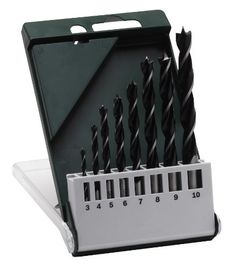 Conjunto de 8 brocas para madeira com ponta Brad em aço carbono de alta resistência 3-10mm com haste hexagonal