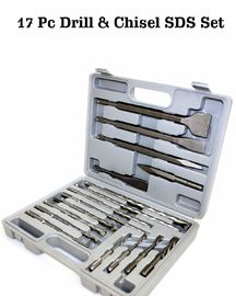 Conjunto de Brocas para Martelo SDS Plus 17 peças Aço 40Cr com Estojo de Plástico