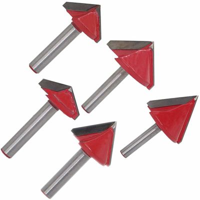 Fresas de roteador com ponta de carboneto para ranhuras em V para madeira, plástico e alumínio