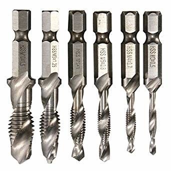 6pcs HSS Hex Shank Drill Bit Set M3-M10 para perfuração de metais