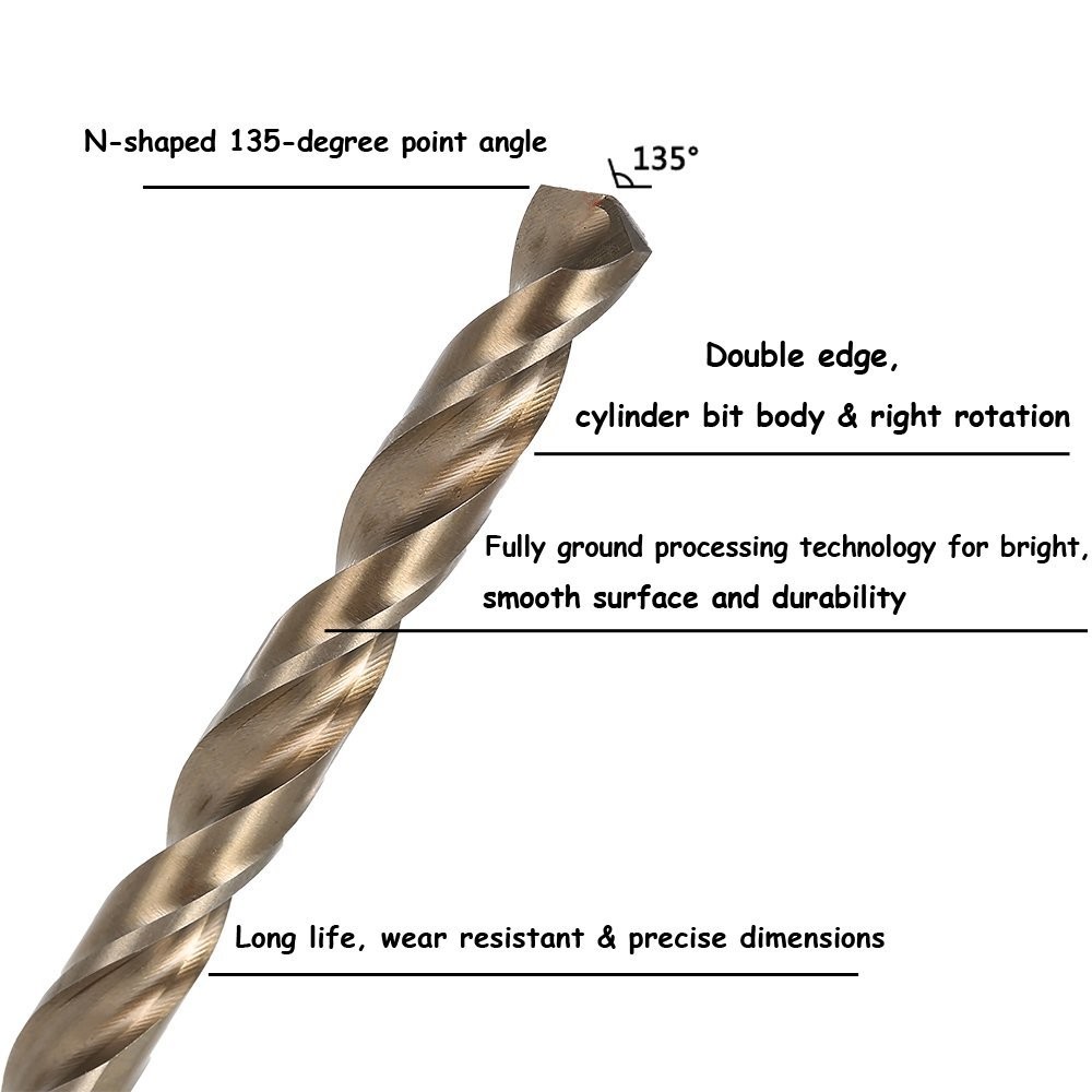 Tipo reto de aço da flauta da espiral da pata dos bocados de broca da torção do HSS do cobalto M35 métrico