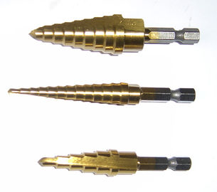 O bocado de broca da etapa do aço de alta velocidade encanta a flauta reta revestida Titanium da pata para o bocado de broca Titanium da etapa do metal
