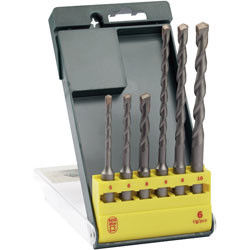 6PCS SDS mais o grupo do bocado de broca do martelo com o Sandblated derrubado reto