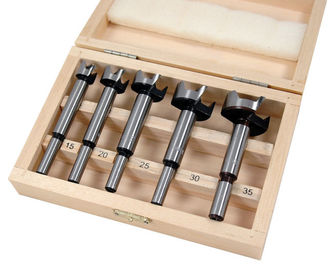 O bocado de broca terminado brilhante de 5pcs Forstner ajustou-se para o material alto do aço carbono da fechadura da porta