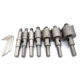 o furo 14mm-35mm derrubado do carboneto de tungstênio considerou cor ajustada da prata 7pcs do bocado de broca