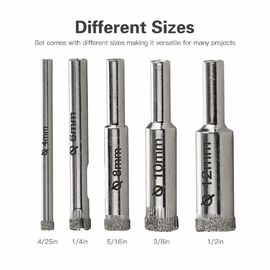 5pcs de prata de diamante de núcleo de broca bit conjunto para porcelana granito telha