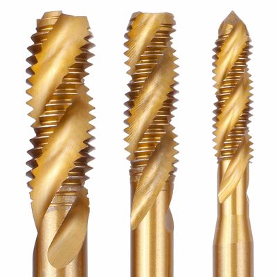 Machos de Máquina HSS DIN371 com Fio Espiral e Revestimento de Titânio M12